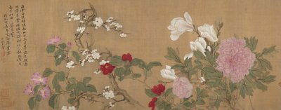 ​恽寿平 · 没骨画精品《百花图卷》美国大都会博物馆藏，高清大图