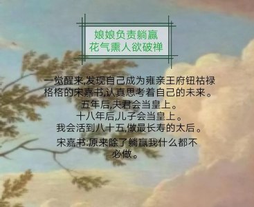 ​《娘娘负责躺赢》清穿四爷后院，靠着儿子躺赢