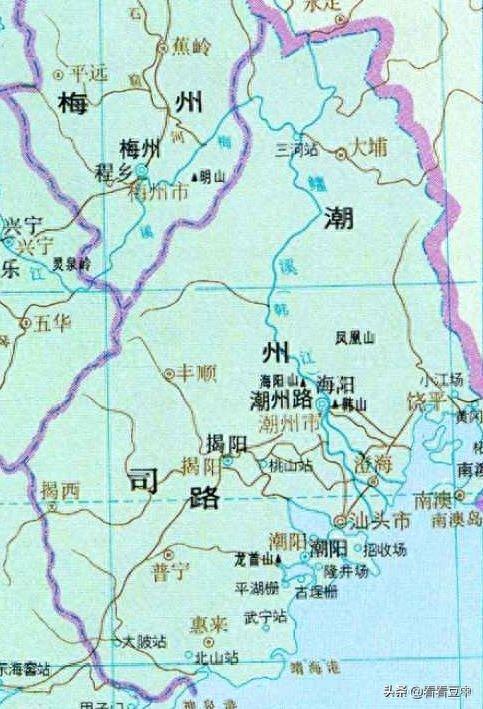 广东潮汕一带的历史地图，带你看这里地名的演变